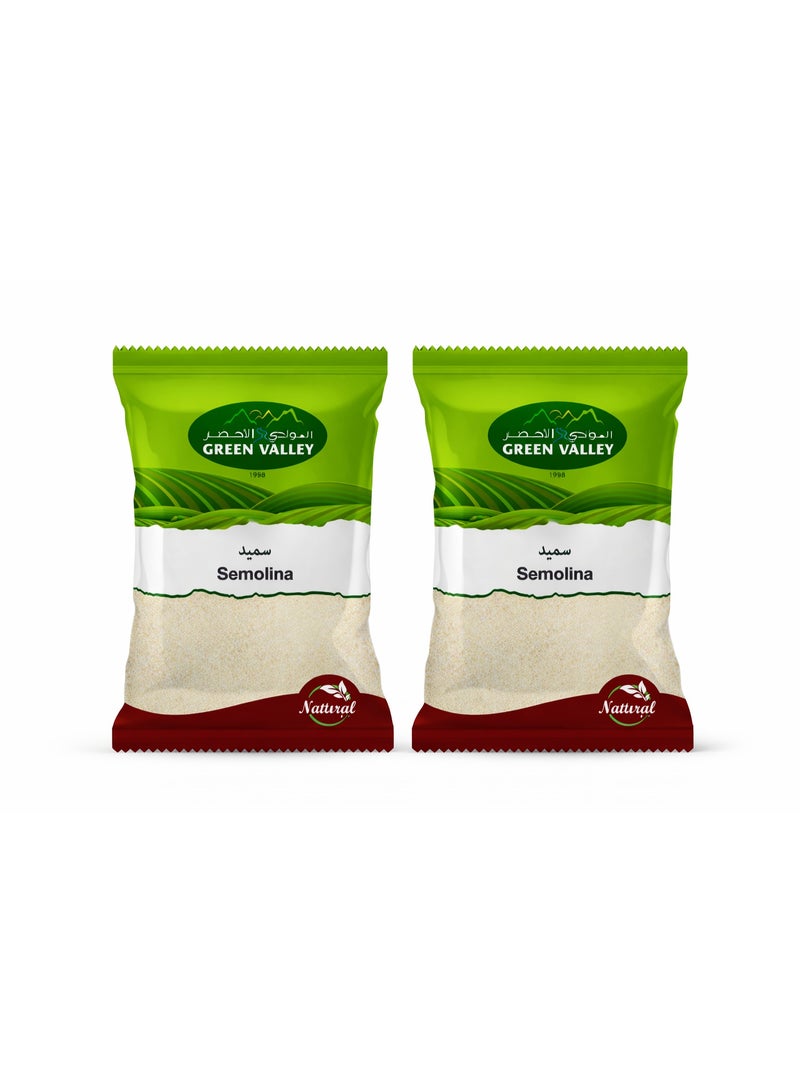 Green Valley Semolina 1 kg x 2 Pack – Premium Quality Fine Wheat Suji (2 kg Total) - Image 1